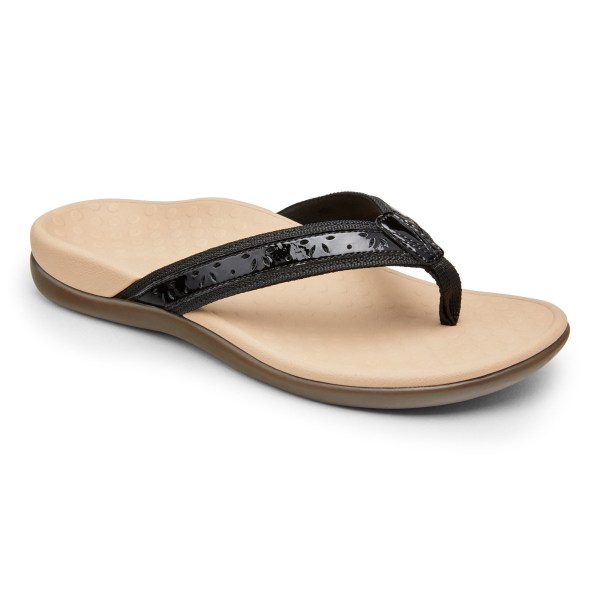 Vionic Sandals Ireland - Casandra Toe Post Sandal Black - Womens Shoes Discount | VTYCI-5147